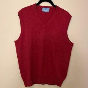 Ben Silver Charleston 100% Geelong Lamb’s Wool Red Pullover Vest Medium